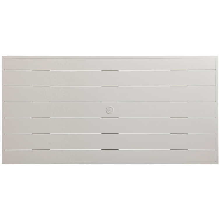 Seabrook Transitional 88" Oyster-White Aluminum Dining Table