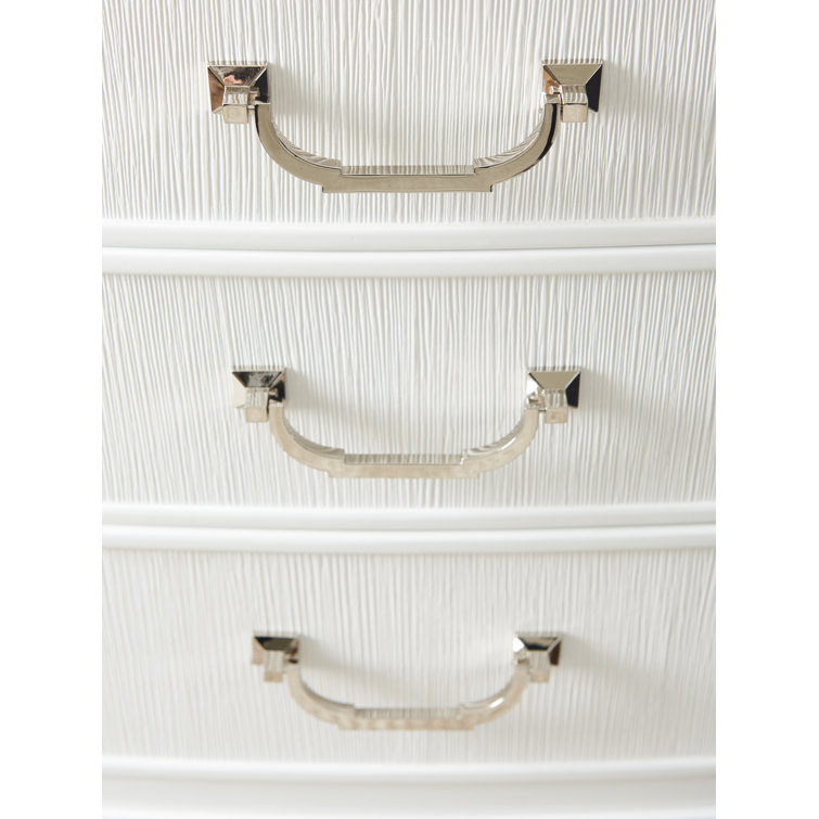 White Transitional 3-Drawer Nightstand