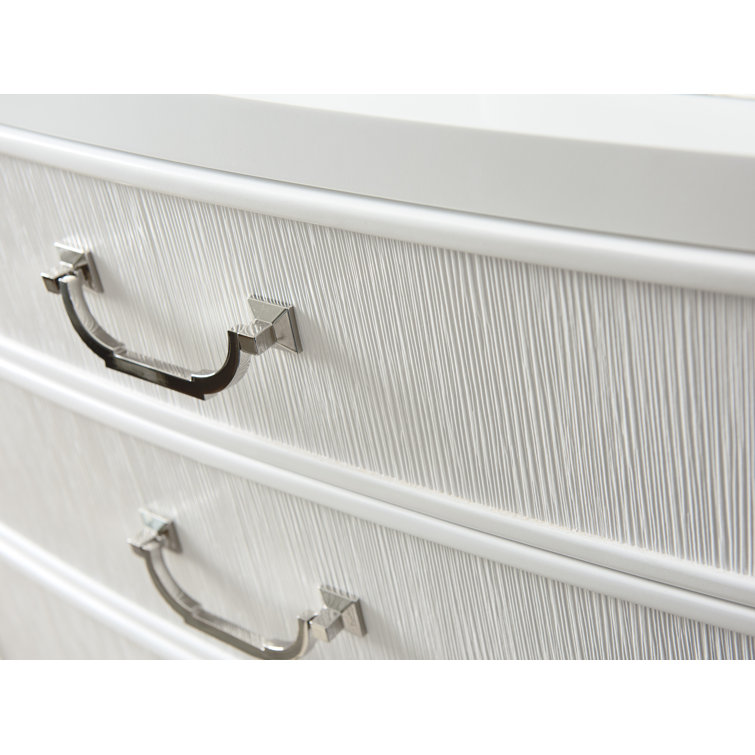 White Transitional 3-Drawer Nightstand