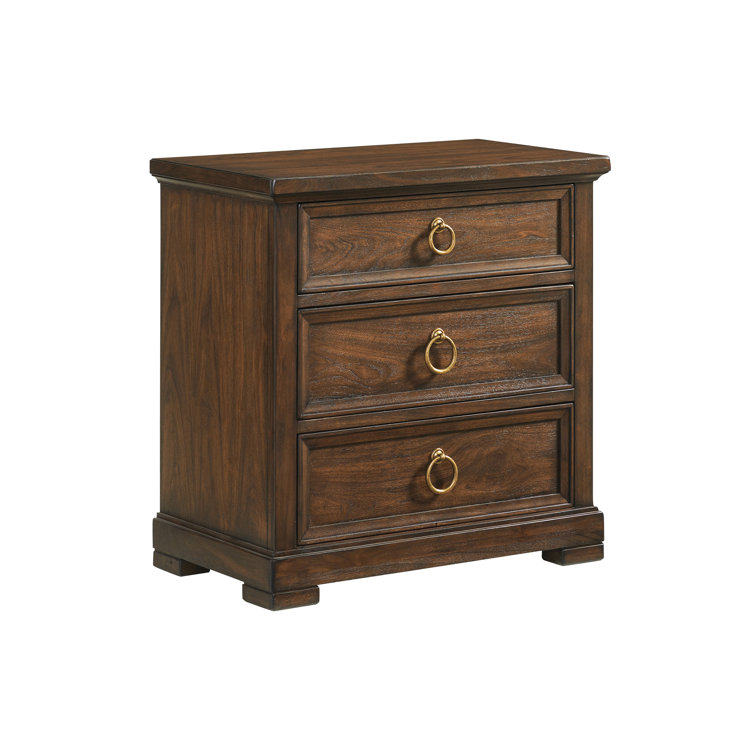 Silverado Walnut 3-Drawer Transitional Nightstand