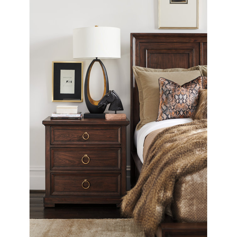 Silverado Walnut 3-Drawer Transitional Nightstand