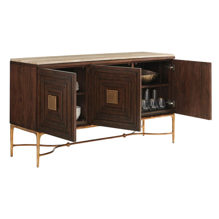 Tiburon 68'' Beige Brown Stone Top Sideboard
