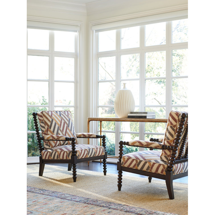Lexington Dark Mocha Ocean Leather Accent Chair with Contrast Arm Pads
