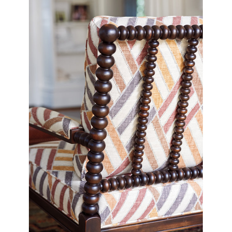 Lexington Dark Mocha Ocean Leather Accent Chair with Contrast Arm Pads