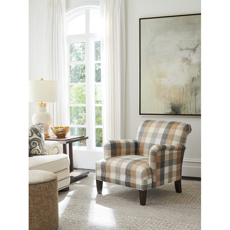 Walnut Gray Leather Accent Chair with Modern Elegance