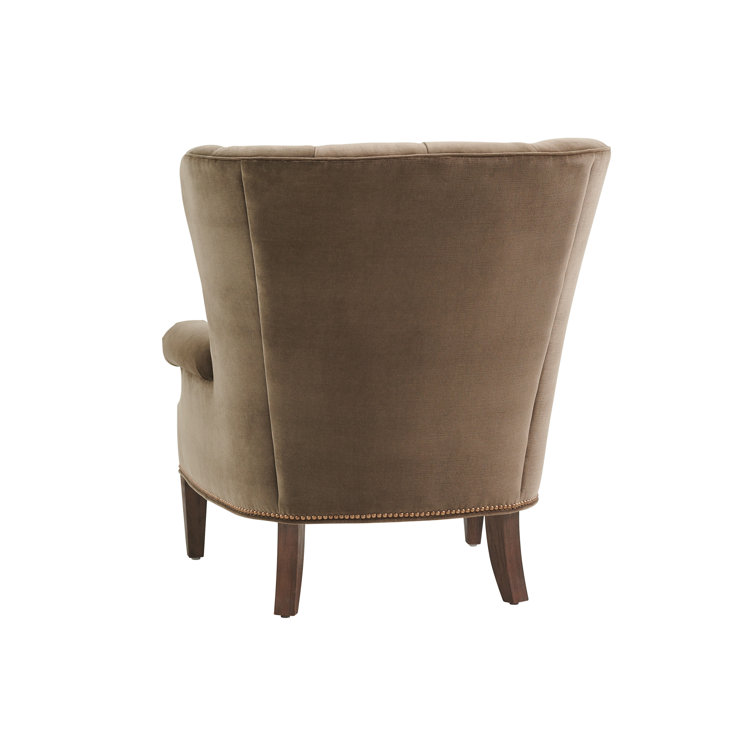 Silverado Atwater Walnut Accent Chair with Old Brass Nailhead Trim