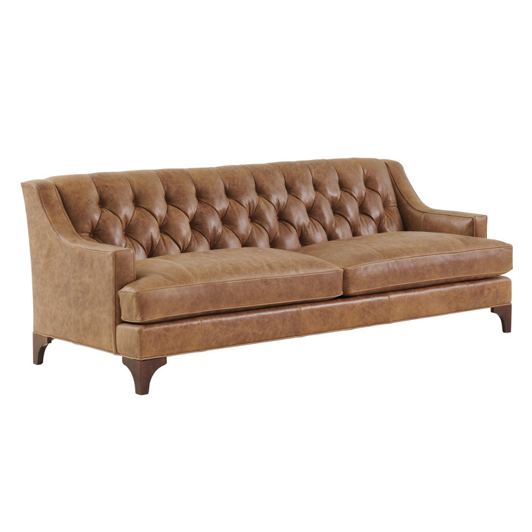 Lexington Silverado Palm Coast Tufted Leather Sofa with Down Fill