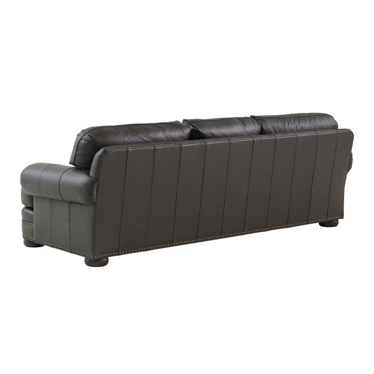 Lexington Silverado Arrowleaf Brown Leather Sofa with Nailhead Trim