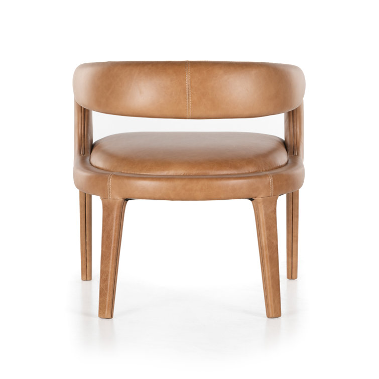Sonoma Butterscotch Leather Barrel Accent Chair