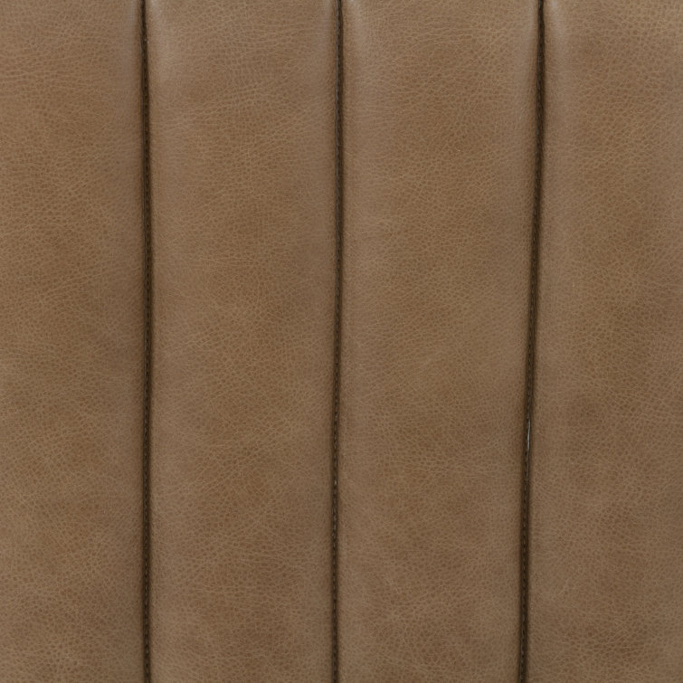36'' Square Augustine Tufted Leather Ottoman in Palermo Drift