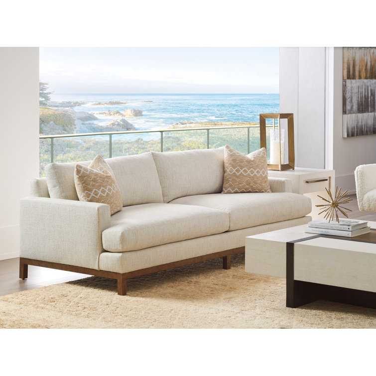 Ocean Calais Brass 88'' Upholstered Sofa with Down Fill Cushions