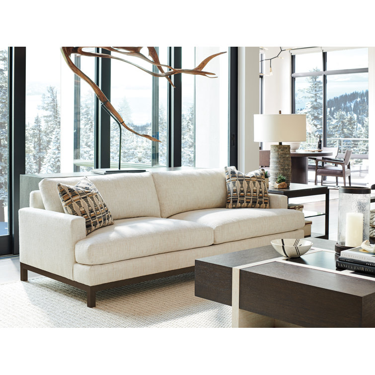 Barclay Butera Ocean Bronze 88'' Upholstered Sofa with Down Fill Cushions