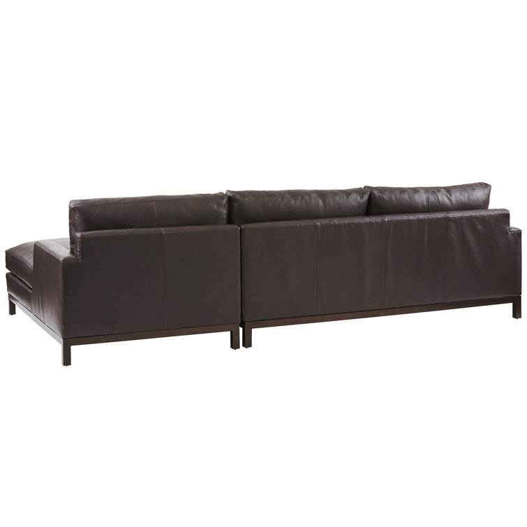 Barclay Horizon 100.5" Black Leather Metal-Accented Sectional Sofa