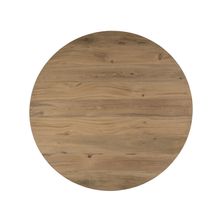 Contemporary Verite 60" Gray-Brown Round Wood Dining Table