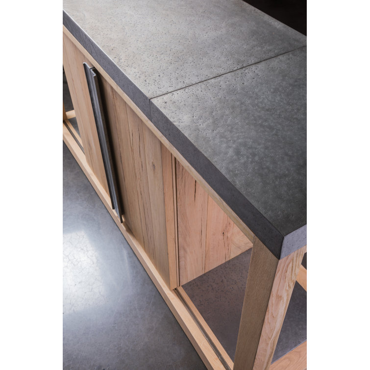 Contemporary Verite 68'' Gray-Brown Oak Media Buffet