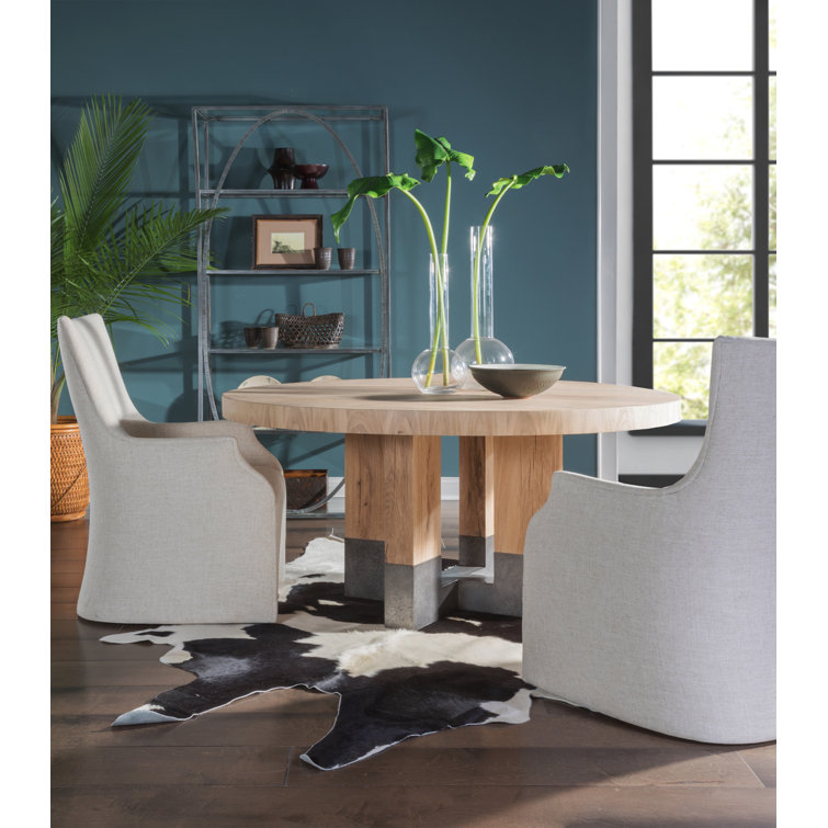 Contemporary Verite 60" Gray-Brown Round Wood Dining Table