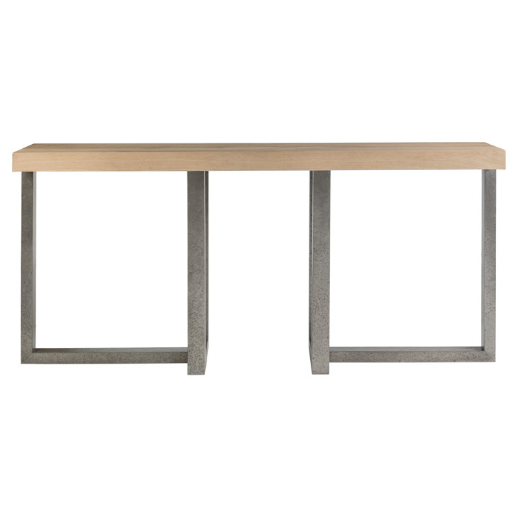 Verite 72'' Gray-Brown Oak and Gun Metal Modern Console Table