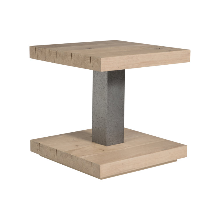 Verite 26" Gray/Brown Wood and Metal Rectangular End Table