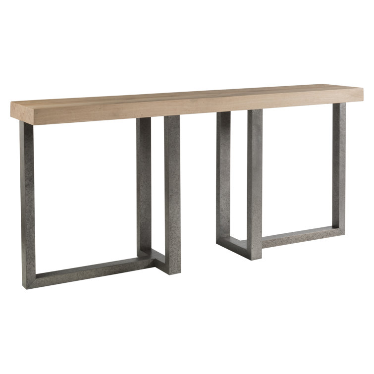 Verite 72'' Gray-Brown Oak and Gun Metal Modern Console Table
