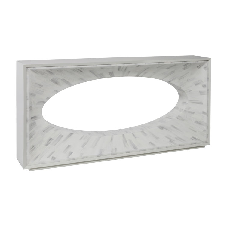 72" Gray and White Faux Horn Rectangular Console Table