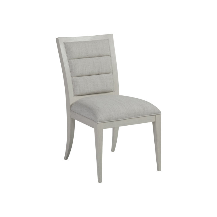 Gray Linen Upholstered Wood Side Chair