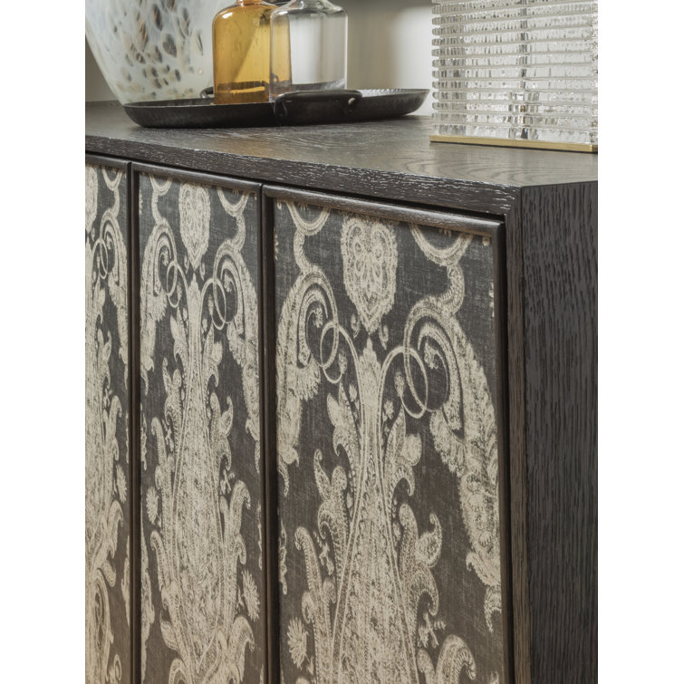 Mocha Brown Satin Sheen 98'' Contemporary Oak Media Console