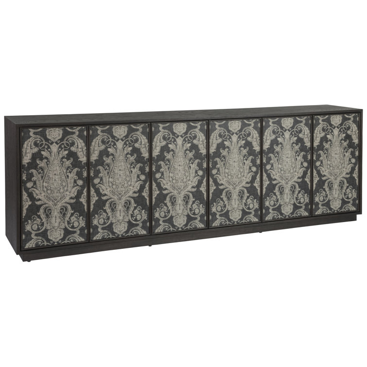 Mocha Brown Satin Sheen 98'' Contemporary Oak Media Console