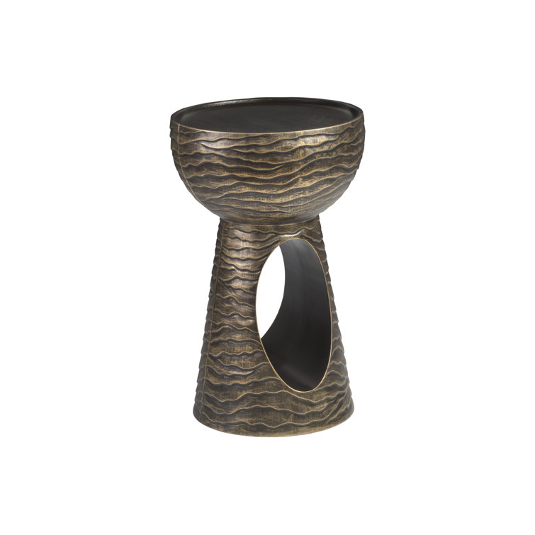Bronze Round Metal Contemporary Lamp Table
