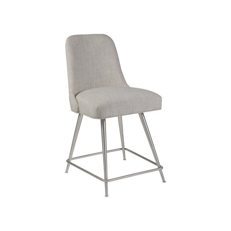 Transitional Gray Acrylic Swivel Counter Stool, 24" Seat Height