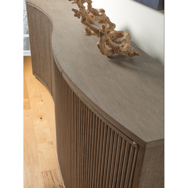 88" Gray Oak Modern Media Console with Cabinet