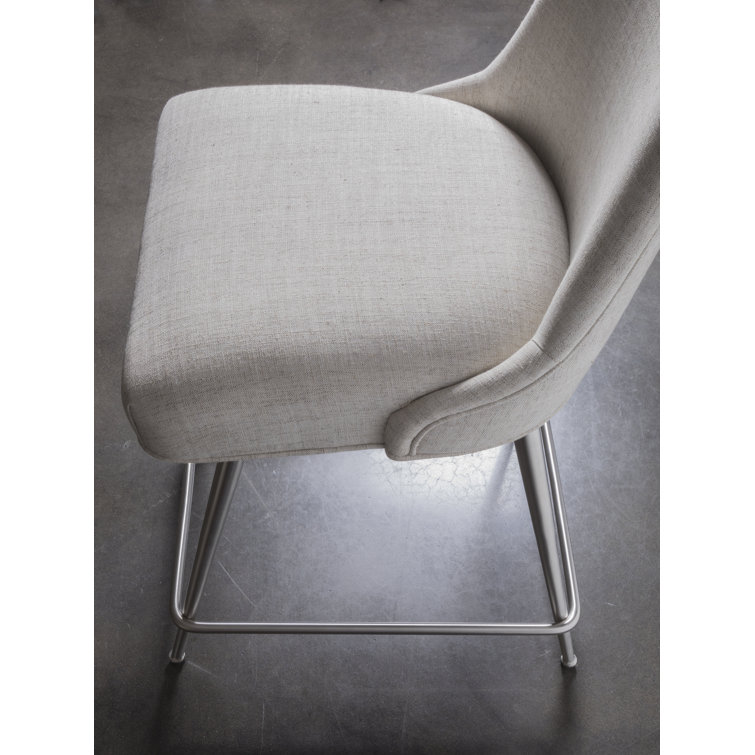 Transitional Gray Acrylic Swivel Counter Stool, 24" Seat Height