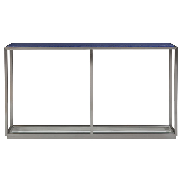 Ultramarine Shallow Console Table with Tempered Glass Shelf