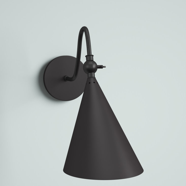 Aged Brass Single Light Dimmable Cone Sconce