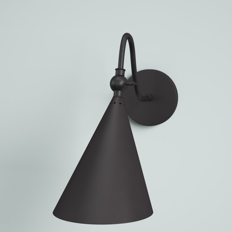 Aged Brass Single Light Dimmable Cone Sconce