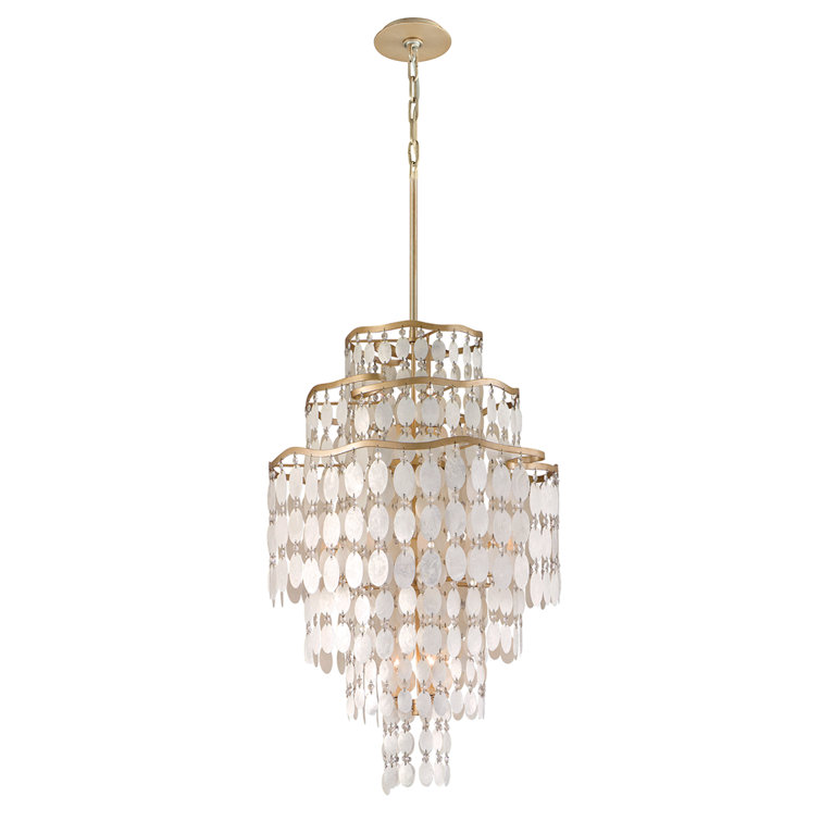 Dolce Champagne Leaf 12-Light Tiered Chandelier