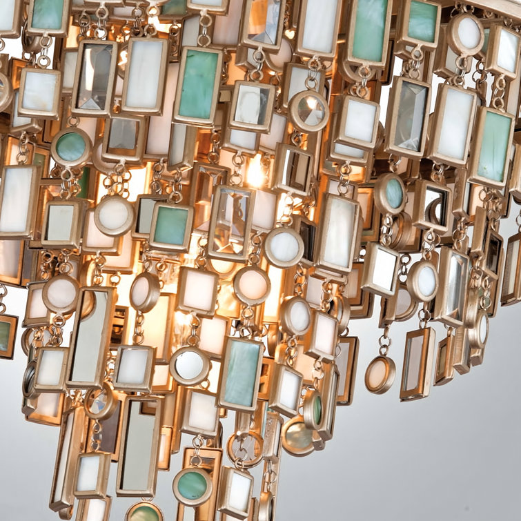 Contemporary Crystal Silver 18" Square Semi-Flush Ceiling Light