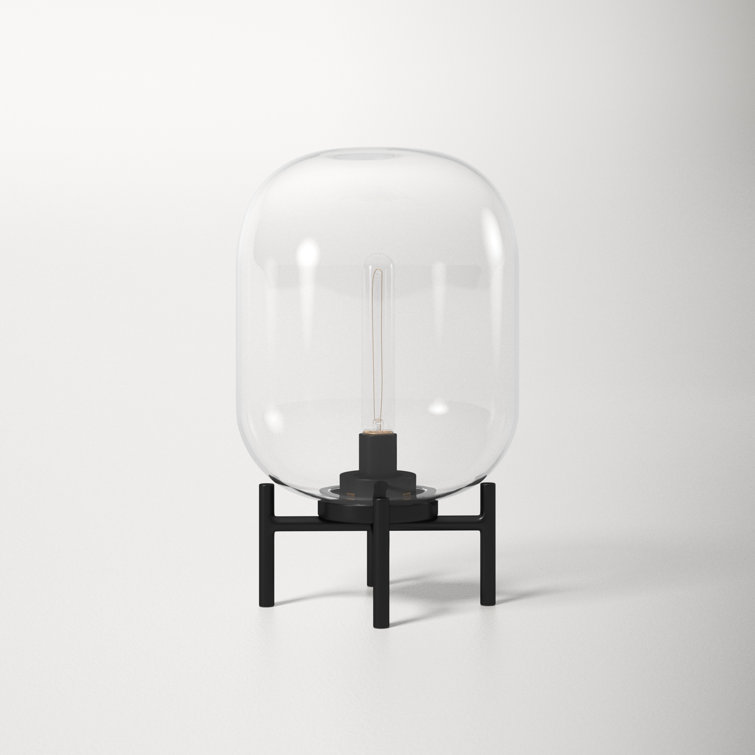Edison Bronze 15" Industrial Glass Globe Table Lamp