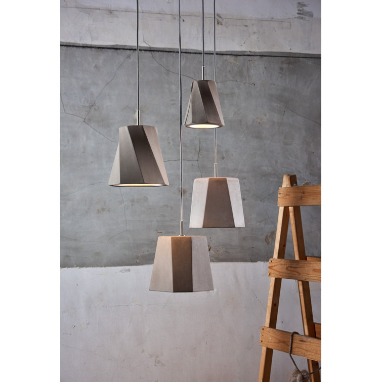 Castle Rock 7.9" Aluminum Drum Pendant with Concrete Shade