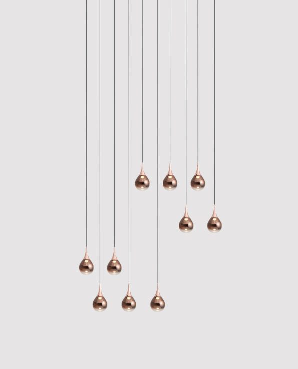 Paopao Copper Cluster Pendant with Dimmable LED Glass Spheres