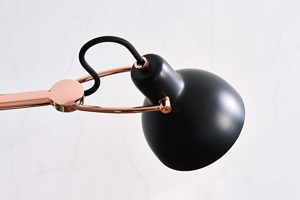 Laito Black and Copper Adjustable Swing Arm Wall Lamp