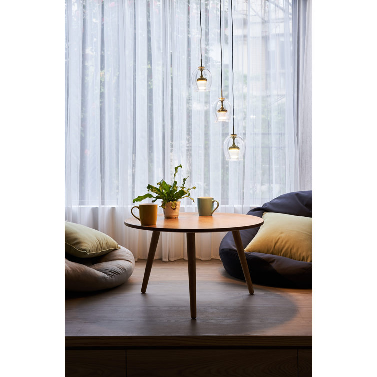 Egg Glow Teardrop Brass & Glass LED Pendant Light 6.4"