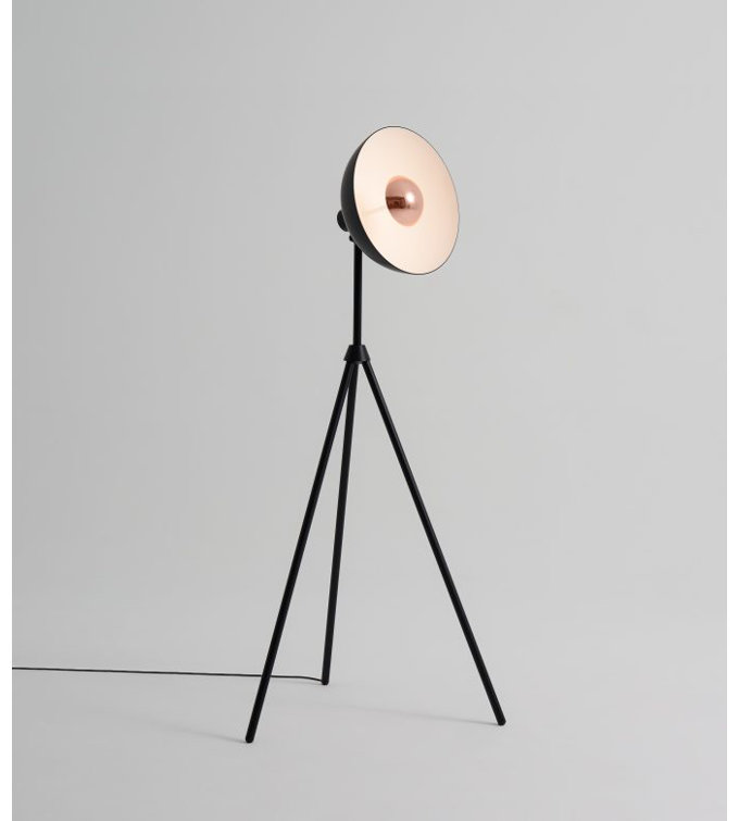 Apollo Mega Black and Copper Tripod Floor Lamp