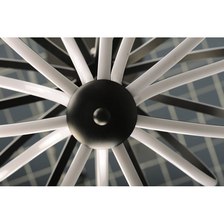 Black Aluminum LED Pendant Light with Adjustable Height