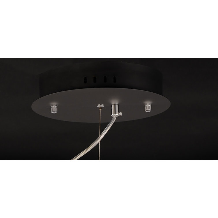 Black Aluminum LED Pendant Light with Adjustable Height