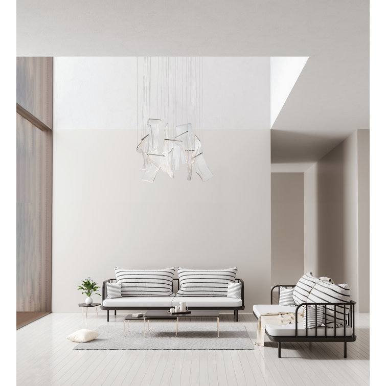 Rinkle Polished Chrome LED 13-Light Geometric Chandelier