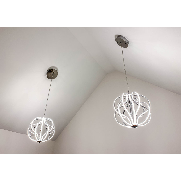 Aura 16-Light Polished Chrome LED Globe Chandelier