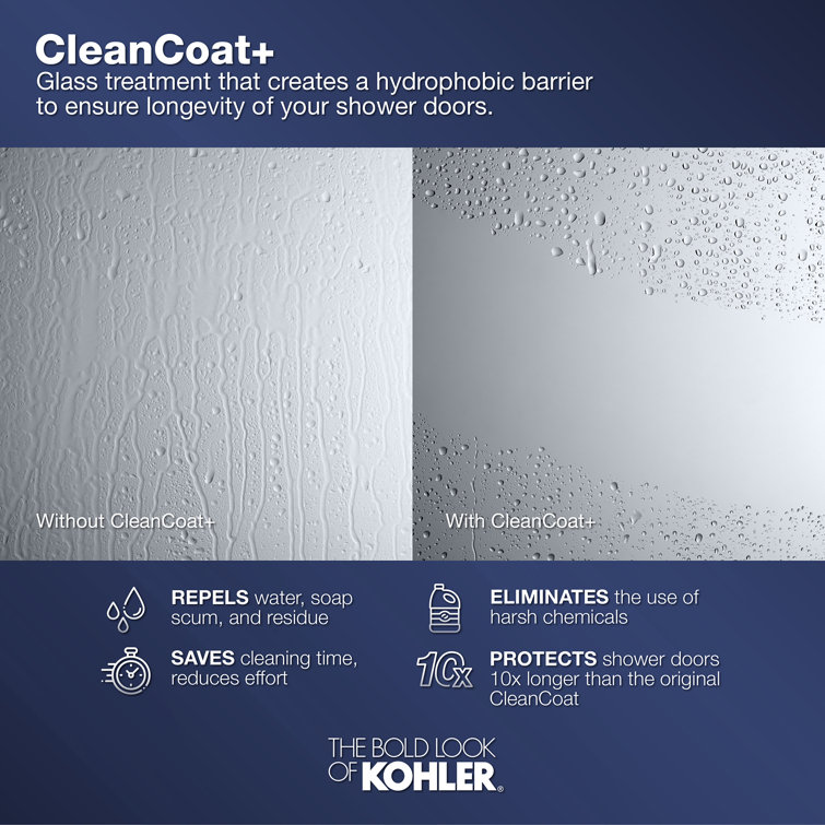 Matte Black Frosted Glass Sliding Shower Door with CleanCoat Technology