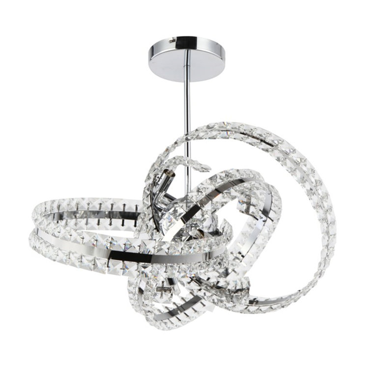 Elysian 20" Silver Chrome Globe Chandelier with Crystal Accents