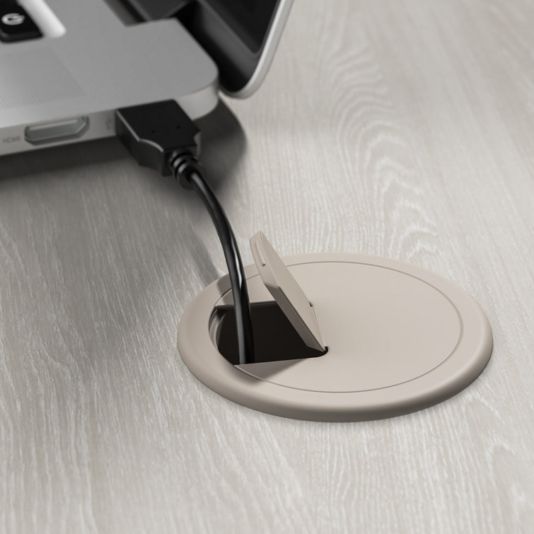 Echo Gray Sand L-Shaped Computer Desk with Drawer and Filing Cabinet