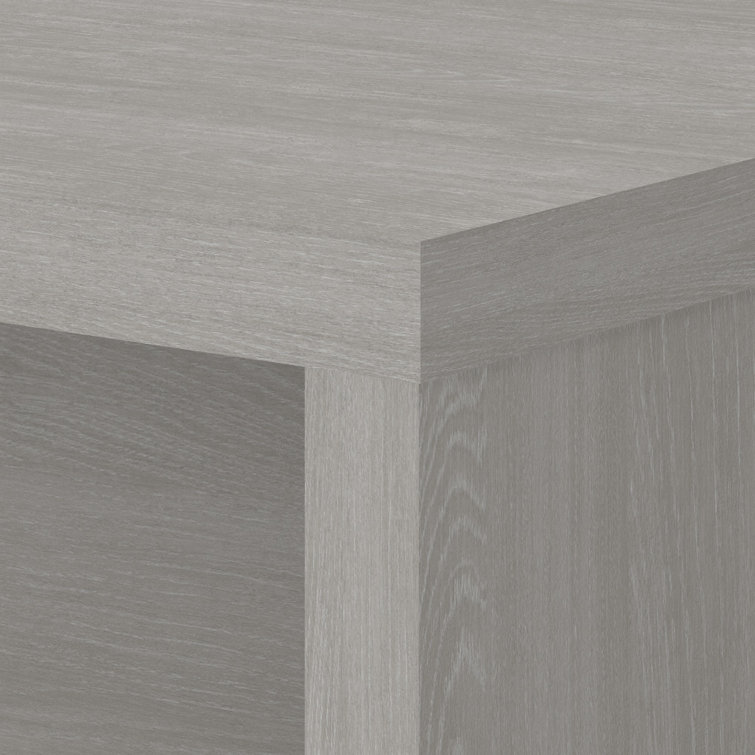 Echo Gray Sand L-Shaped Computer Desk with Drawer and Filing Cabinet